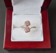 Pierścionek złoto 9k, diamenty 0.50ct