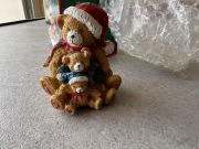 Figurka świąteczna - misie w czapkach Kenleys Ltd dekoracja vintage lata 90