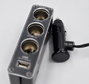 Rozdzielacz samochodowy 3x gniazdo zapalniczki + 1x USB 12/24V