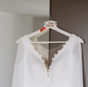 Suknia ślubna boho rustykalna A śmietankowa