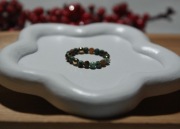 Pierścionek turkus, tygrysie oko i złoty hematyt