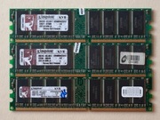 Kingston KVR400 PC3200 2x512MB CL2.5, 1x1GB CL3