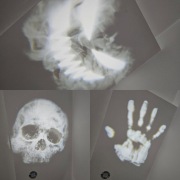 Projektor Halloween 3 soczewki USB czaszka duch