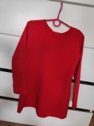 elegancka trapezowa czerwona sukienka dziewczynka 122 cm Label