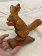 Unikatowy drewniany Vintage Dziadek do orzechów - Wiewiórka