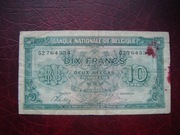 BANKNOT BELGIA 10 Frank 1943 r.