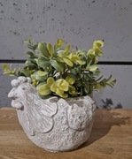 Dekoracja wiosenna,stroik wielkanoc,dekoracja wielkanocna,kurka cementowa.