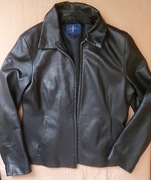 Jasper Conran skórzana damska kurtka czarna pilotka ramoneska skóra 44 2XL