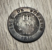 Francja 10 Centimes 1816 „A” Paryż , Ludwik XVIII , bardzo rzadka ,