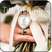 Medalion zawieszka do bukietu ślubnego ze zdjęciem tekstem marynarki ślub