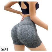 KRÓTKIE SPODENKI SPORTOWE DAMSKIE SZORTY LEGGINSY KOLARKI SZARE S / M