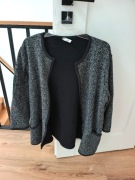 czarny damski kardigan sweter wdzianko 46 48XXXL czarne marynarka