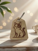 Slodki kotek ekskluzywny prezent drewniany brelok grawerowany wyjatkowy