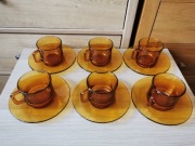 Zestaw kawowy Pewex Duralex miodowe PRL