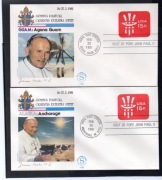 JAN PAWEŁ II - USA, Guam 1981r.- koperty 2 szt.- Papież JP II