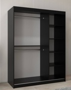 Duża szafa przesuwna Marsylia, garderoba, brązowa, Black Red White