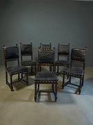 Komplet 6 krzeseł tapicerowanych eklektycznych Francja XIX wiek