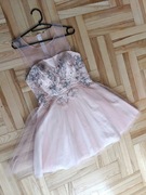 Sukienka damska balowa okazja rozmiar M/L pudrowy róż 