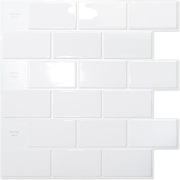 Art3d Samoprzylepne Naklejki na Płytki ścienne 30x30cm Białe 20-sztuk