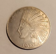 Moneta  10 dolarów Indian Head Eagle Orzeł z głową Indianina.
