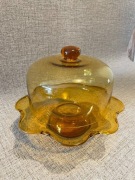 Horbowy? Szkło miodowe patera z nakryciem