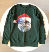 C&A Ciepła BLUZA 158/164 Dresowa Mikołaj na Święta Zielona Jak NOWA  