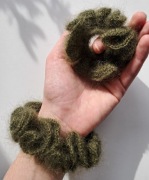 2 moherowo-jedwabne scrunchies dla mamy i córki, ozdobna gumka do włosów 