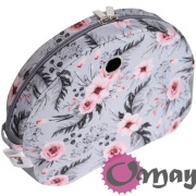 Szary organizer do Obag MOON LIGHT róże różyczki pudrowe 2 kieszenie OMAY