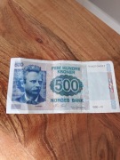 500 koron norweskich banknot 