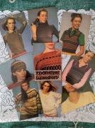 Dzianiny PRL Poradnik wzory DIY Karty kolekcjonerskie Vintage Polska Moda 