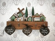 Wieszak na klucze dekoracja ścienna haczyki 