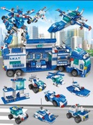 Klocki konstrukcyjne policja 8w1 700 elementów swat robot samolot