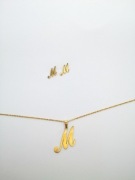 Naszyjnik plus kolczyki z literką M 