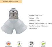 Przejściówka Adapter E27 do 2E27 - 5 sztuk