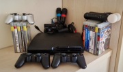 Zestaw PS3 Slim 320GB | 3 Pady | Ruch (Move) | Mikrofony | 12 Gier