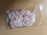 GUMKA SCRUNCHIE DO WŁOSÓW, W KWIATY JASNY RÓŻ I BIAŁY