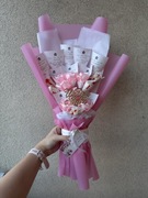 Bukiet z kuponami Lotto i kwiatami ze wstążki