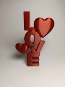 LOVE | Dekoracja w kolorze karminowym (PETG) - DRUK3D