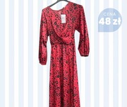Primark Czerwona sukienka w czarne centki