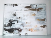 NOWOCZESNY OBRAZ „MORE” AKCENTY ZŁOTA & BIELi