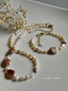 Perła barokowa perełki słodkowodne Naszyjnik i Bransoletka 