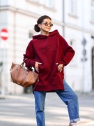 Bluza dresowa oversize Basic bordo polska marka jakość Premium 