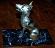 PIES OWCZAREK ART DECO figurka cyna marmur GABINET