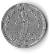 RODEZJA i NIASA 3 pensy 1962 Elżbieta II