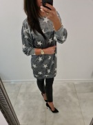 Sukienka, tunika szara  w gwiazdki ROZMIAR uni