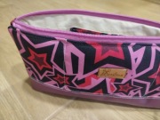 Kosmetyczka kolor fuksja, łączenie z ekoskórą,materiał wodoodporny 