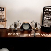 Art deco - zestaw . Zegar wahadłowy i dwa świeczniki