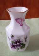 Vintage kolekcjonerski mały 9cm porcelanowy wazonik fiołki Royal Aynsley 37
