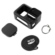 Etui silikonowe do GoPro Hero 13 Czarne + OSŁONA NA OBIEKTYW + SMYCZ