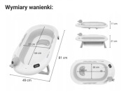 Wanienka składana  z termometrem elektrycznym i poduszką